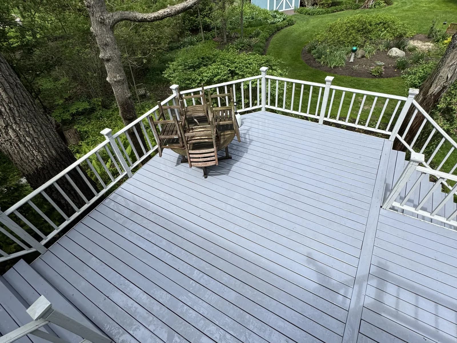 A composite deck seen from above