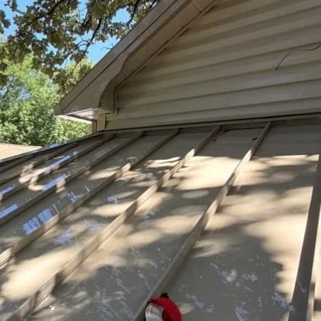 The same porch roof after cleaning