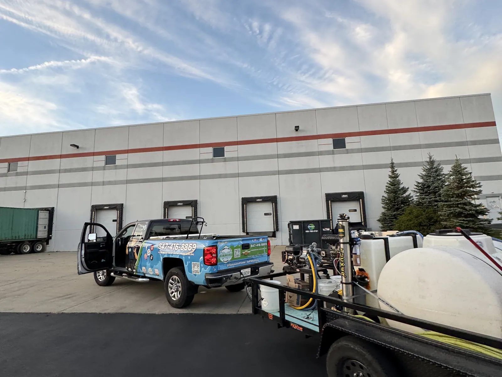 Our rig at a loading dock